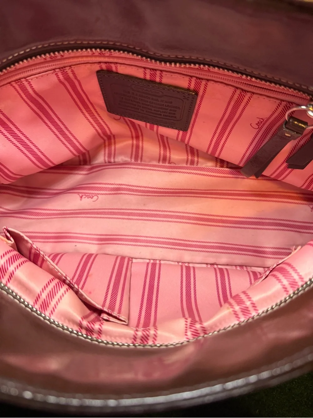 Coach Brown Leather Patent Shoulder Bag